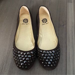 Yellow Box Brown Suede Ballet Flats size 7